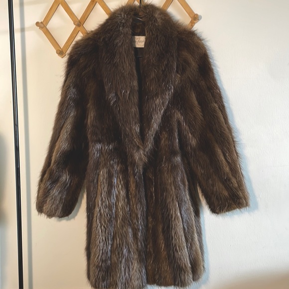 Remi Furries Full Length Beaver Fur Coat - Picture 1 of 3